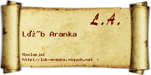 Löb Aranka névjegykártya